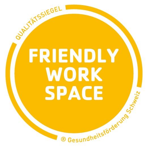 Darstellung des Qualitätssiegels Friendly Work Space.